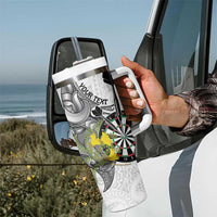 Personalised New Zealand Darts Tumbler With Handle Kowhai Floral with Maori Tattoo LT9 - Polynesian Pride