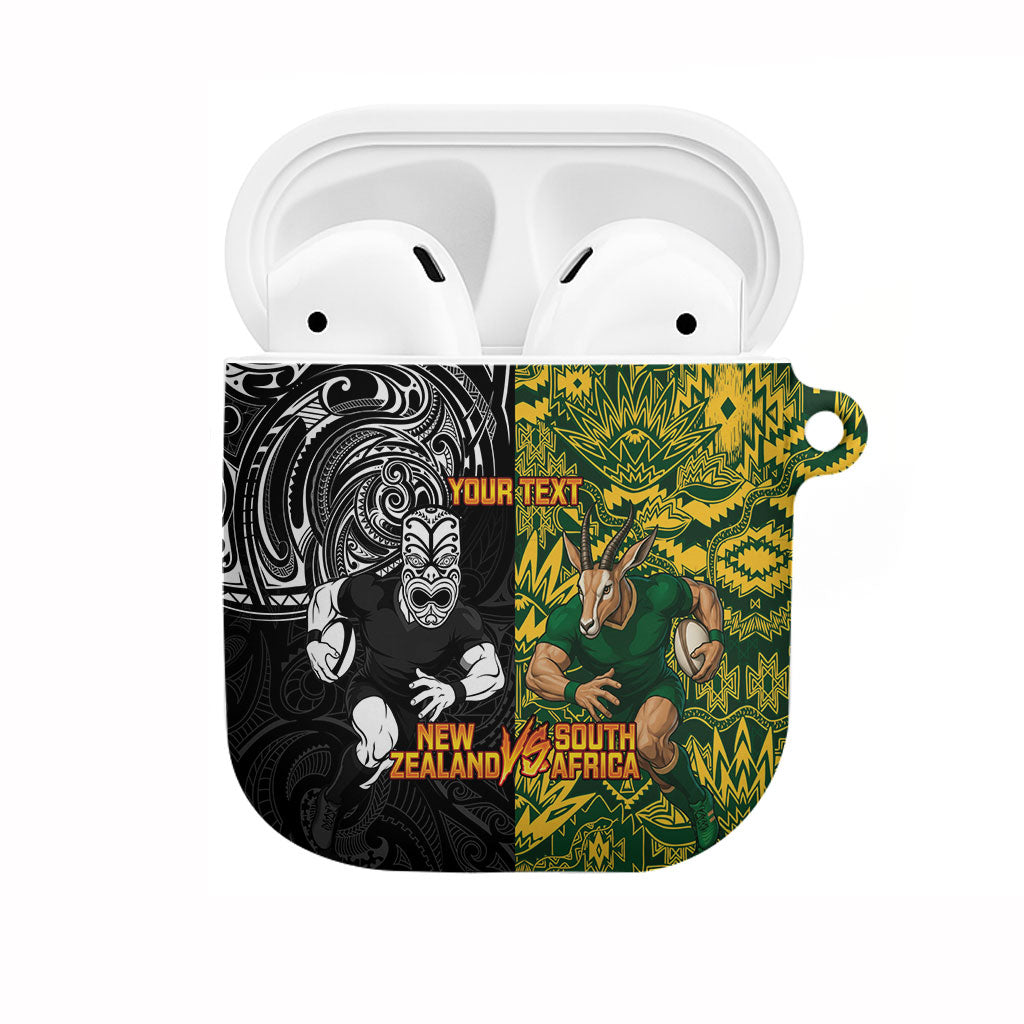 Custom New Zealand vs South Africa AirPods Case Rugby Rivalry Two Nations One Battle