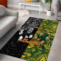 Custom New Zealand vs South Africa Area Rug Rugby Rivalry Two Nations One Battle