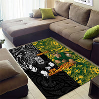 Custom New Zealand vs South Africa Area Rug Rugby Rivalry Two Nations One Battle