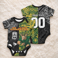 Custom New Zealand vs South Africa Baby Onesie Rugby Rivalry Two Nations One Battle