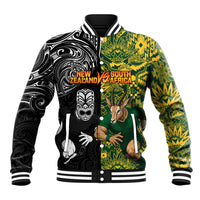 Custom New Zealand vs South Africa Baseball Jacket Rugby Rivalry Two Nations One Battle