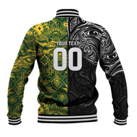 Custom New Zealand vs South Africa Baseball Jacket Rugby Rivalry Two Nations One Battle