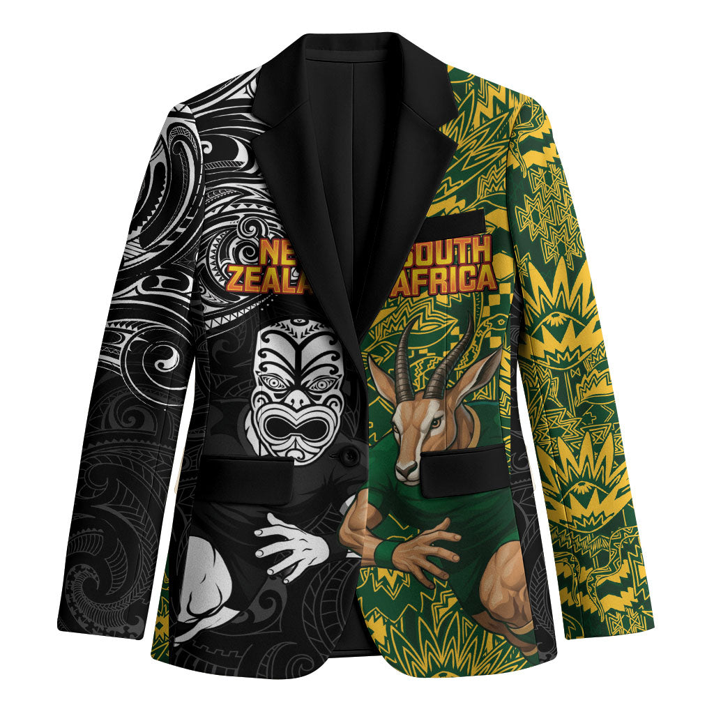 Custom New Zealand vs South Africa Blazer Rugby Rivalry Two Nations One Battle