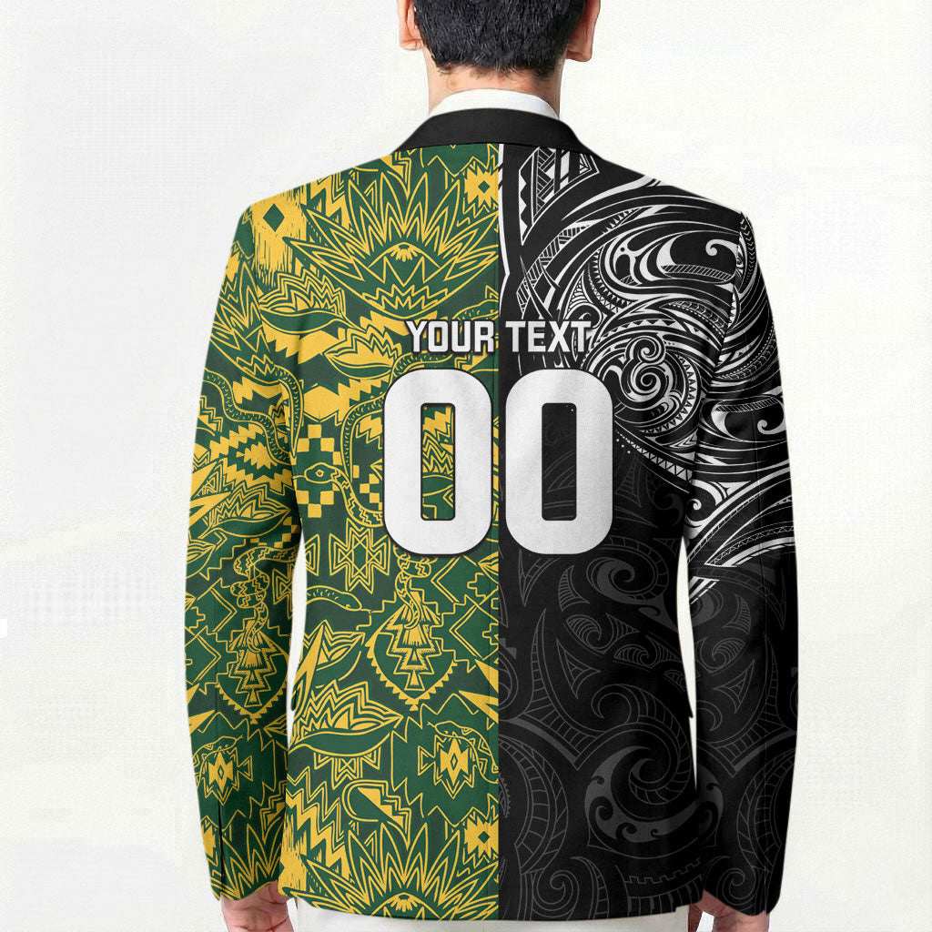 Custom New Zealand vs South Africa Blazer Rugby Rivalry Two Nations One Battle