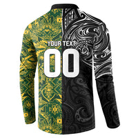 Custom New Zealand vs South Africa Button Sweatshirt Rugby Rivalry Two Nations One Battle