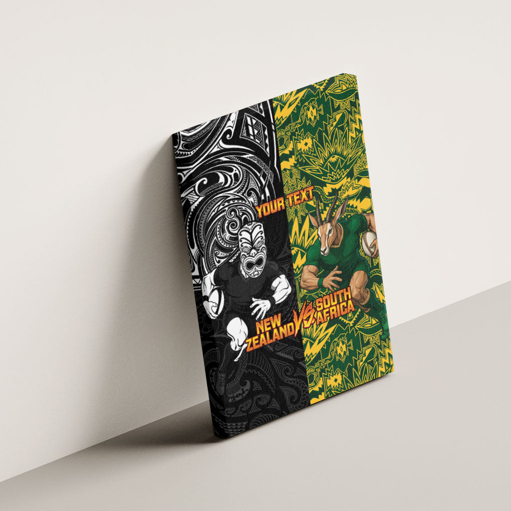 Custom New Zealand vs South Africa Canvas Wall Art Rugby Rivalry Two Nations One Battle
