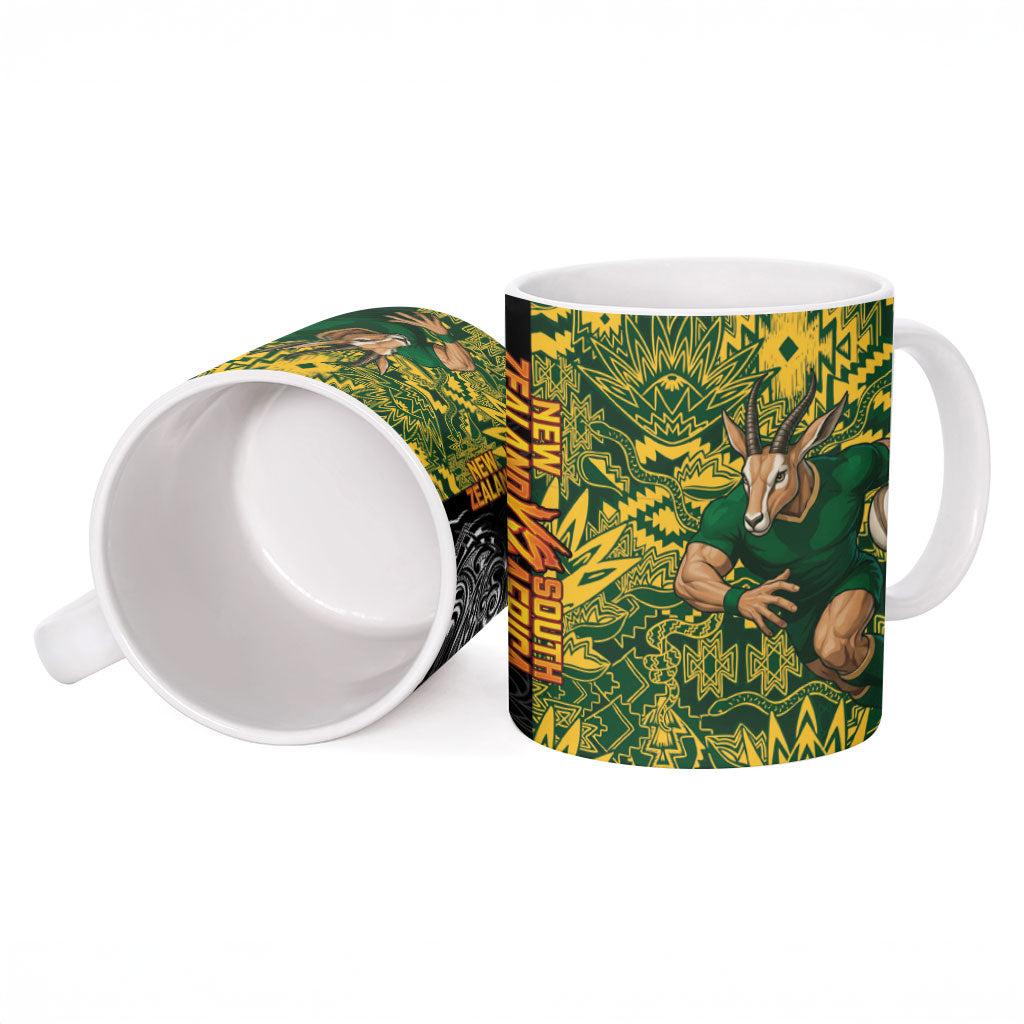 New Zealand vs South Africa Ceramic Mug Rugby Rivalry Two Nations One Battle