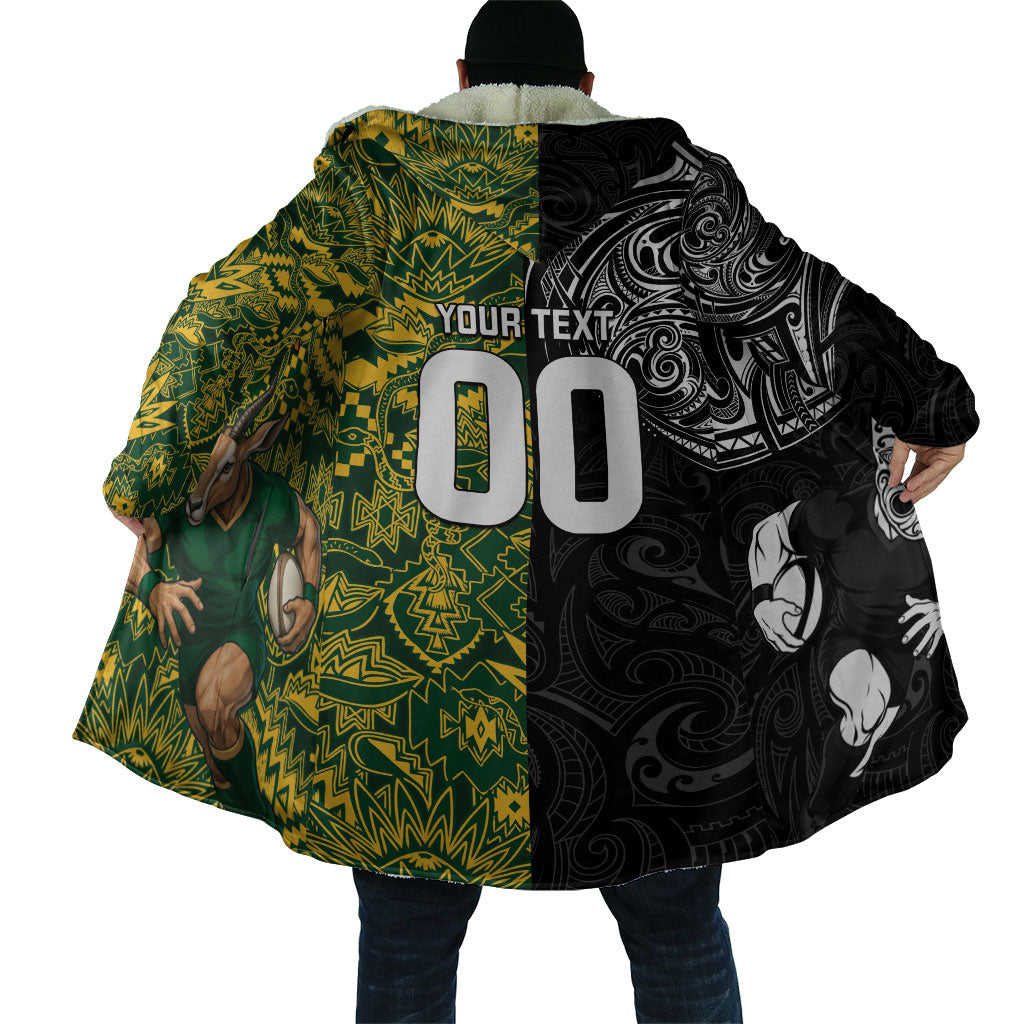 Custom New Zealand vs South Africa Cloak Rugby Rivalry Two Nations One Battle