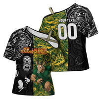Custom New Zealand vs South Africa Cross Shoulder Shirt Rugby Rivalry Two Nations One Battle