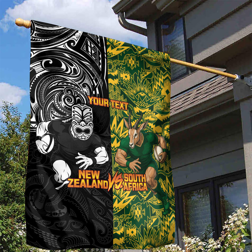 Custom New Zealand vs South Africa Garden Flag Rugby Rivalry Two Nations One Battle