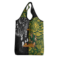 Custom New Zealand vs South Africa Grocery Bag Rugby Rivalry Two Nations One Battle