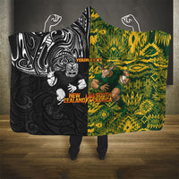 Custom New Zealand vs South Africa Hooded Blanket Rugby Rivalry Two Nations One Battle