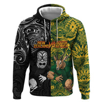 Custom New Zealand vs South Africa Hoodie Rugby Rivalry Two Nations One Battle