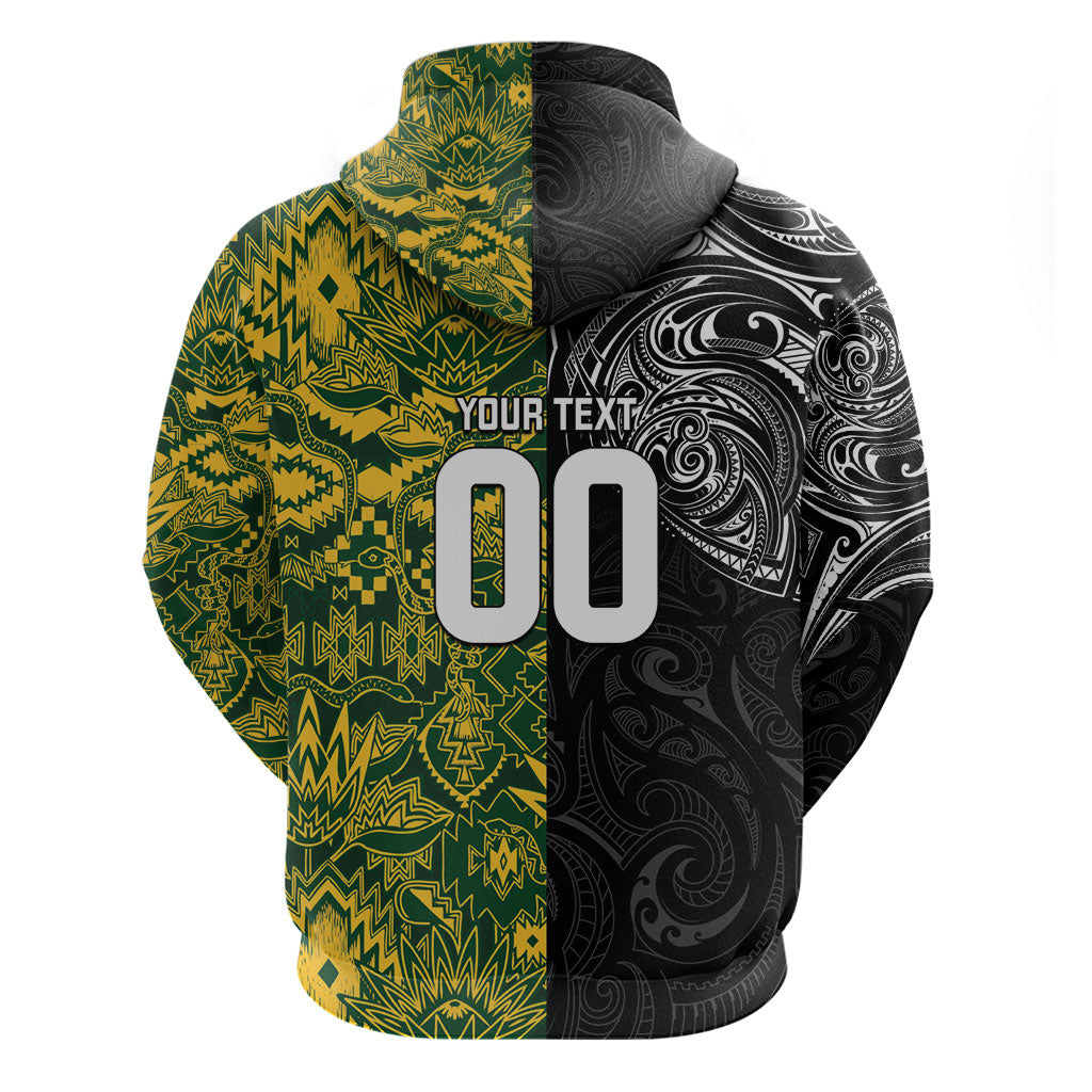 Custom New Zealand vs South Africa Hoodie Rugby Rivalry Two Nations One Battle