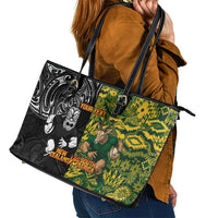 Custom New Zealand vs South Africa Leather Tote Bag Rugby Rivalry Two Nations One Battle