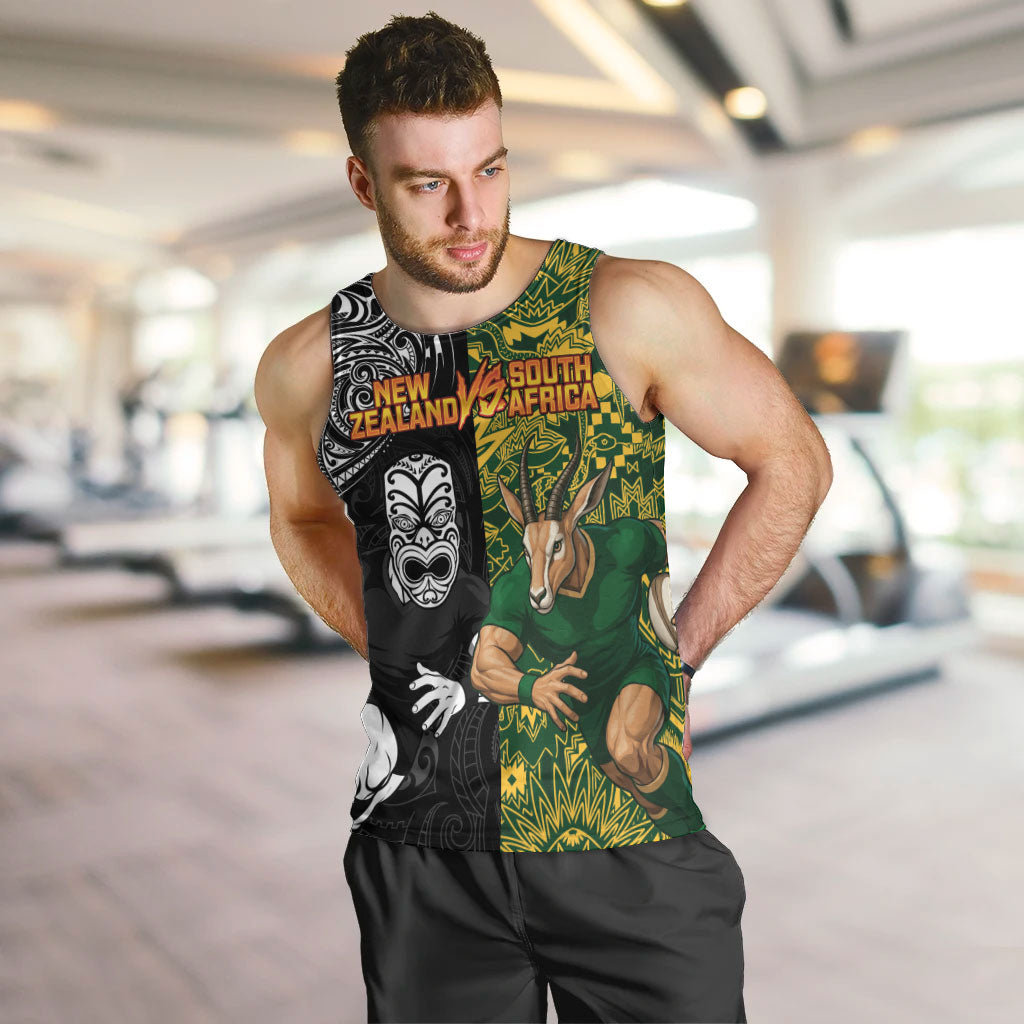 Custom New Zealand vs South Africa Men Tank Top Rugby Rivalry Two Nations One Battle