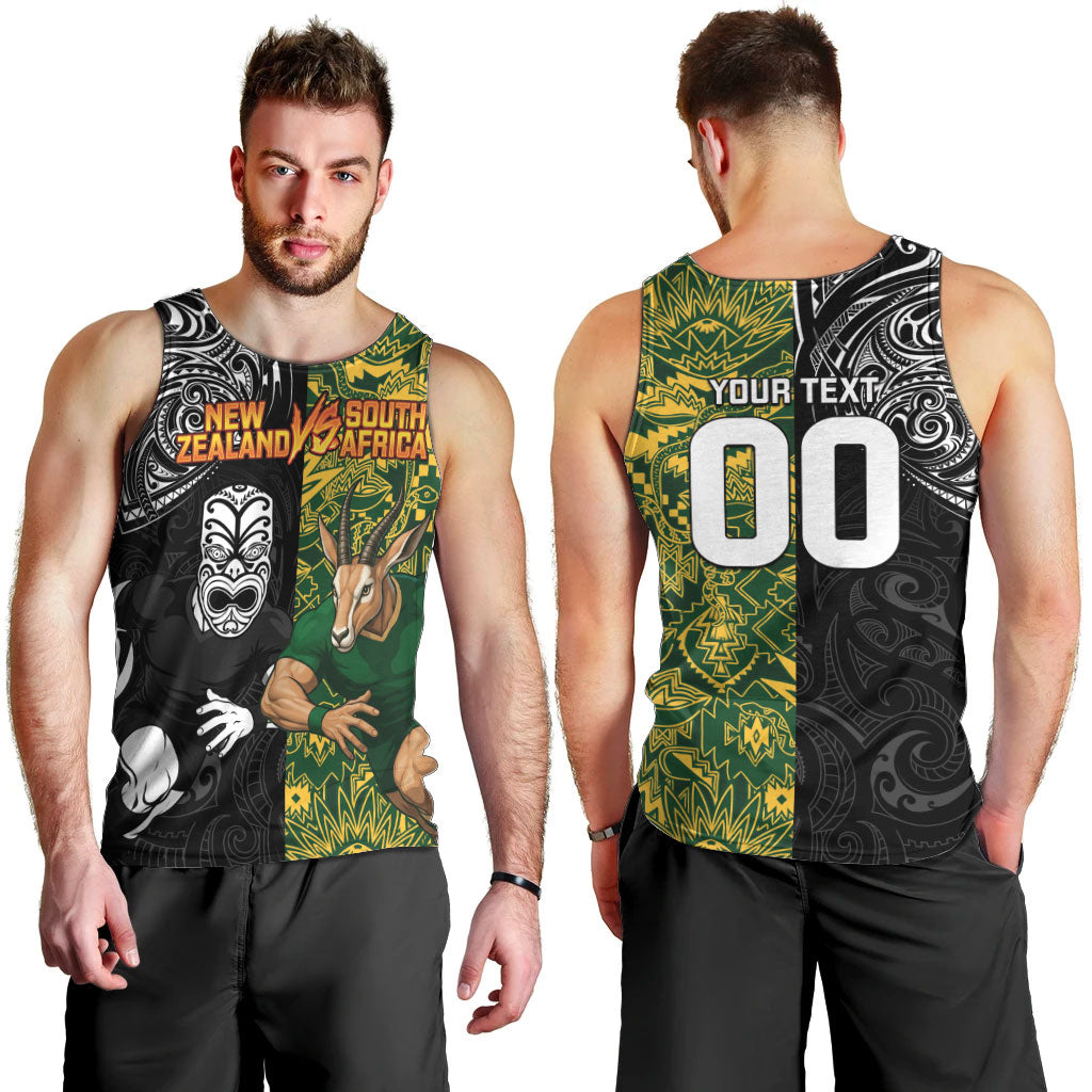 Custom New Zealand vs South Africa Men Tank Top Rugby Rivalry Two Nations One Battle