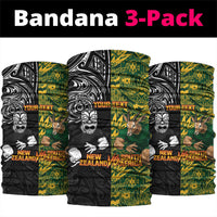 Custom New Zealand vs South Africa Neck Gaiter Rugby Rivalry Two Nations One Battle