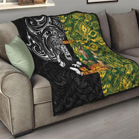 Custom New Zealand vs South Africa Quilt Rugby Rivalry Two Nations One Battle