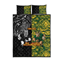 Custom New Zealand vs South Africa Quilt Bed Set Rugby Rivalry Two Nations One Battle