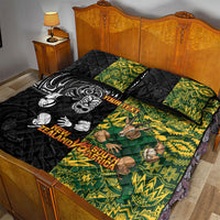 Custom New Zealand vs South Africa Quilt Bed Set Rugby Rivalry Two Nations One Battle