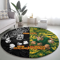 Custom New Zealand vs South Africa Round Carpet Rugby Rivalry Two Nations One Battle