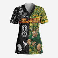Custom New Zealand vs South Africa Scrub Top Rugby Rivalry Two Nations One Battle
