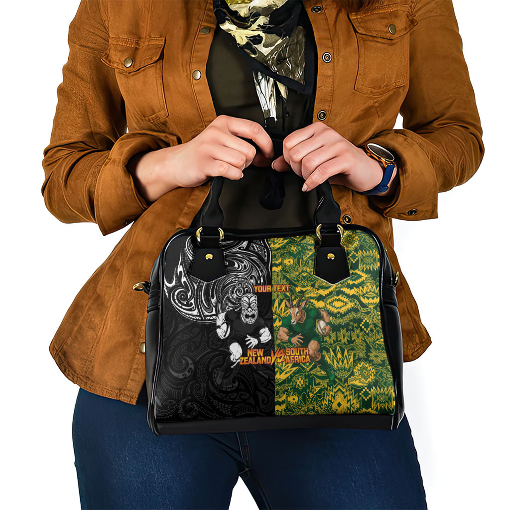 Custom New Zealand vs South Africa Shoulder Handbag Rugby Rivalry Two Nations One Battle