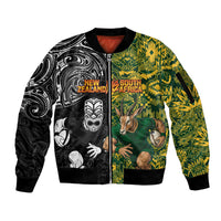 Custom New Zealand vs South Africa Sleeve Zip Bomber Jacket Rugby Rivalry Two Nations One Battle