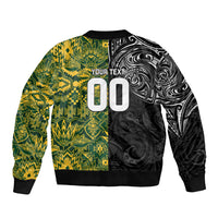 Custom New Zealand vs South Africa Sleeve Zip Bomber Jacket Rugby Rivalry Two Nations One Battle