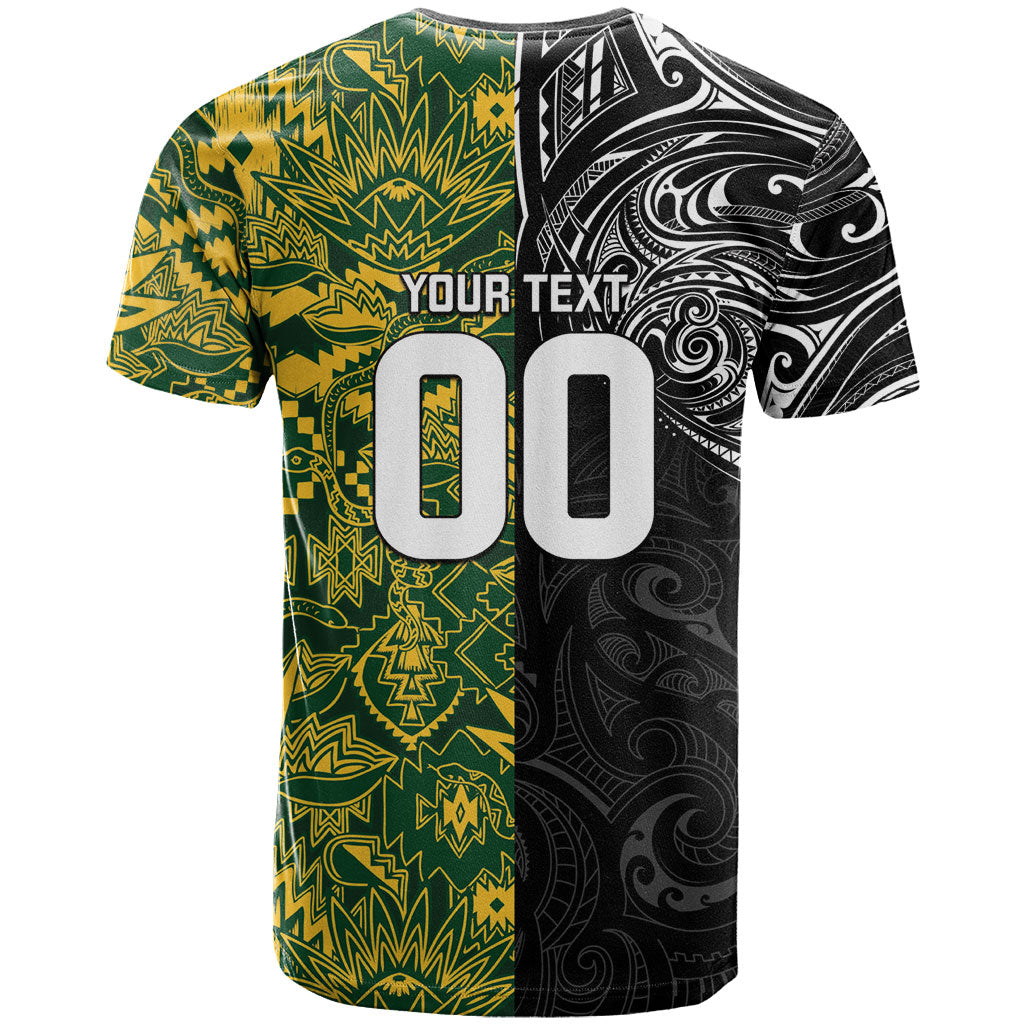 Custom New Zealand vs South Africa T Shirt Rugby Rivalry Two Nations One Battle