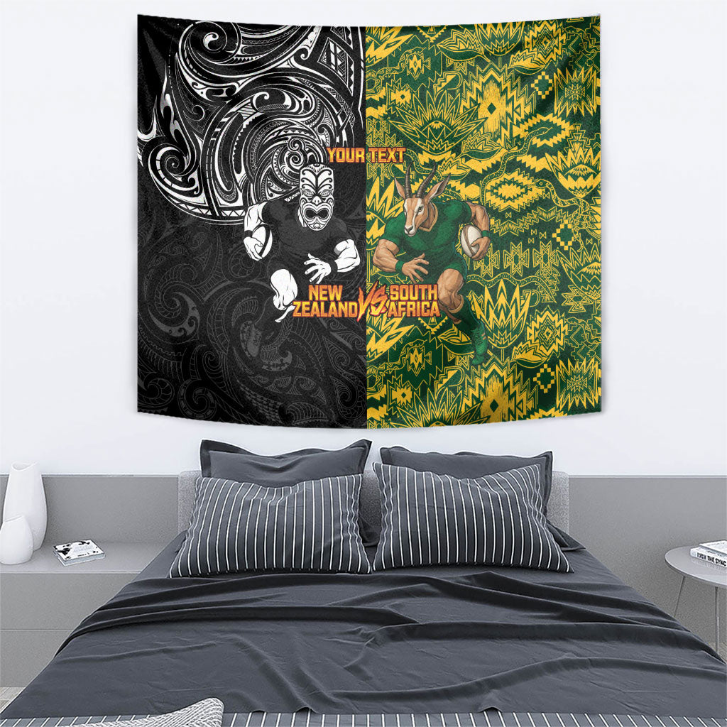 Custom New Zealand vs South Africa Tapestry Rugby Rivalry Two Nations One Battle