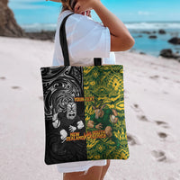 Custom New Zealand vs South Africa Tote Bag Rugby Rivalry Two Nations One Battle