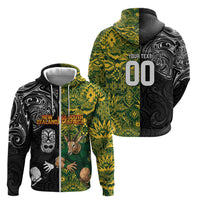 Custom New Zealand vs South Africa Zip Hoodie Rugby Rivalry Two Nations One Battle