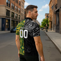 Custom New Zealand vs South Africa Zipper Polo Shirt Rugby Rivalry Two Nations One Battle