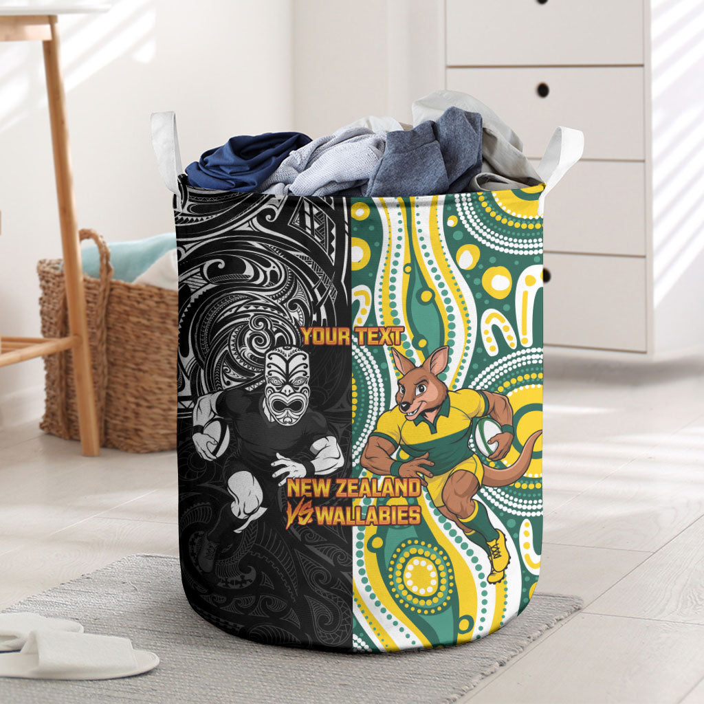 Custom Australia vs New Zealand Laundry Basket Rugby Rivalry Two Nations One Battle