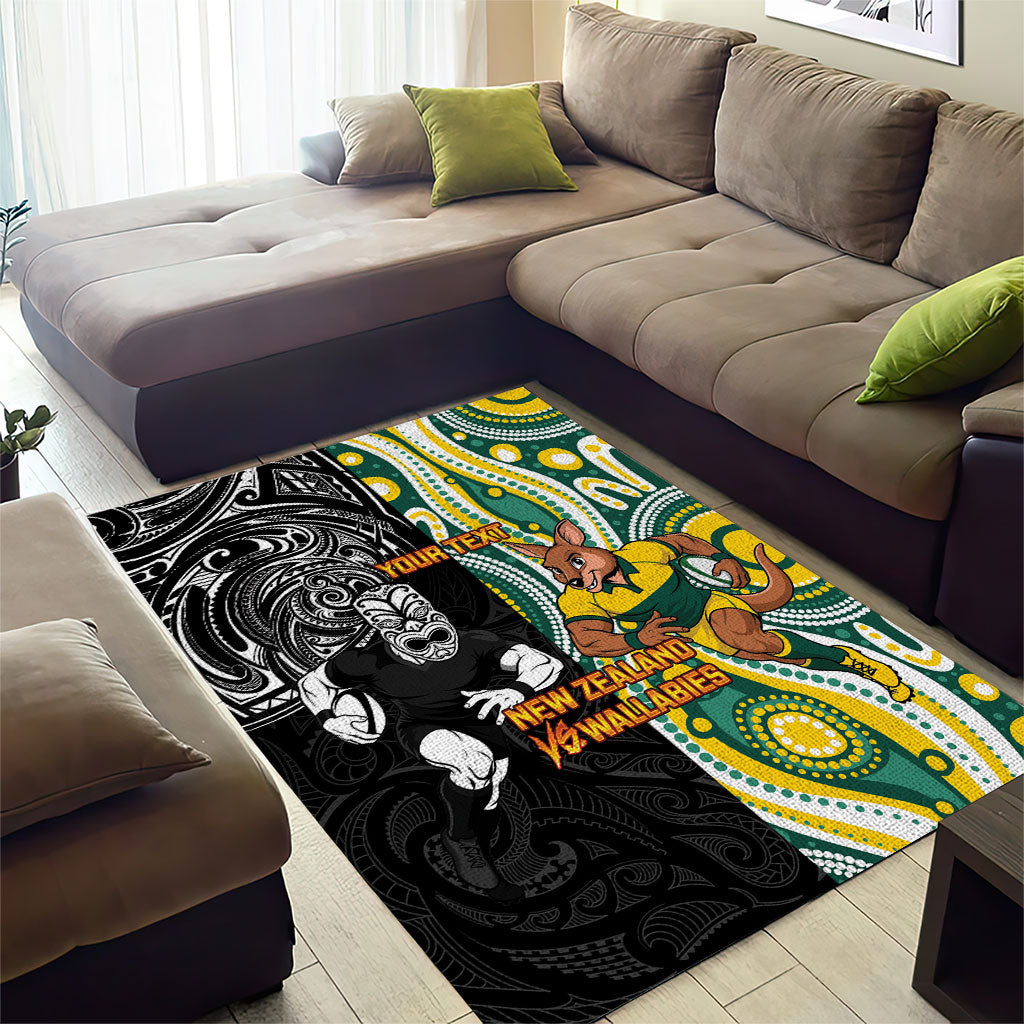 Custom Australia vs New Zealand Area Rug Rugby Rivalry Two Nations One Battle