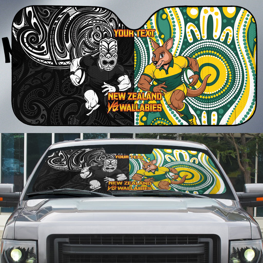 Custom Australia vs New Zealand Auto Sun Shade Rugby Rivalry Two Nations One Battle