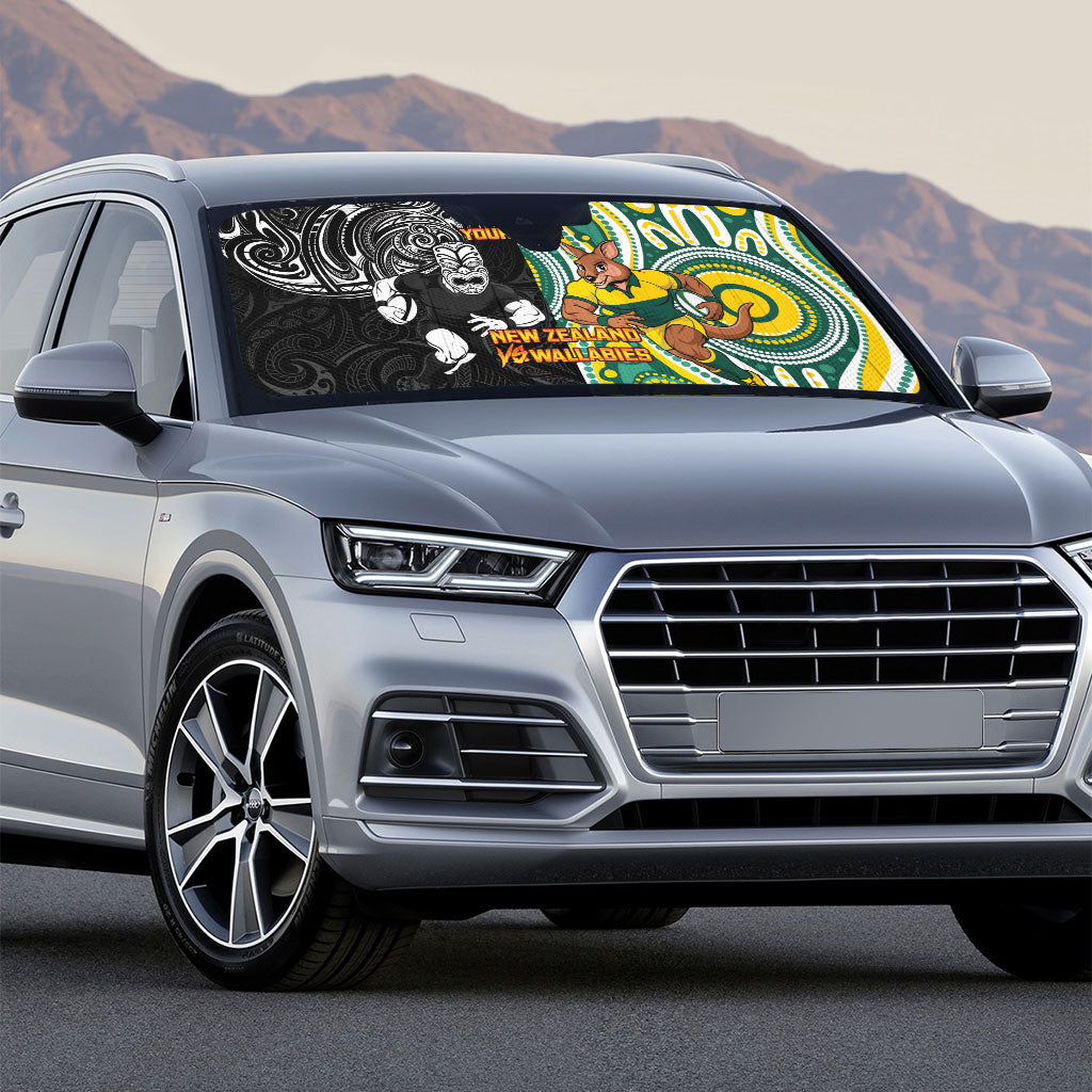 Custom Australia vs New Zealand Auto Sun Shade Rugby Rivalry Two Nations One Battle