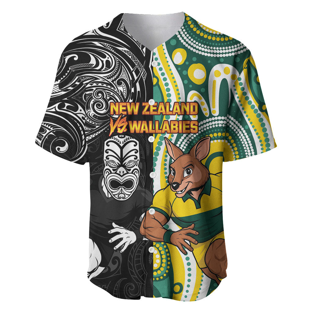Custom Australia vs New Zealand Baseball Jersey Rugby Rivalry Two Nations One Battle