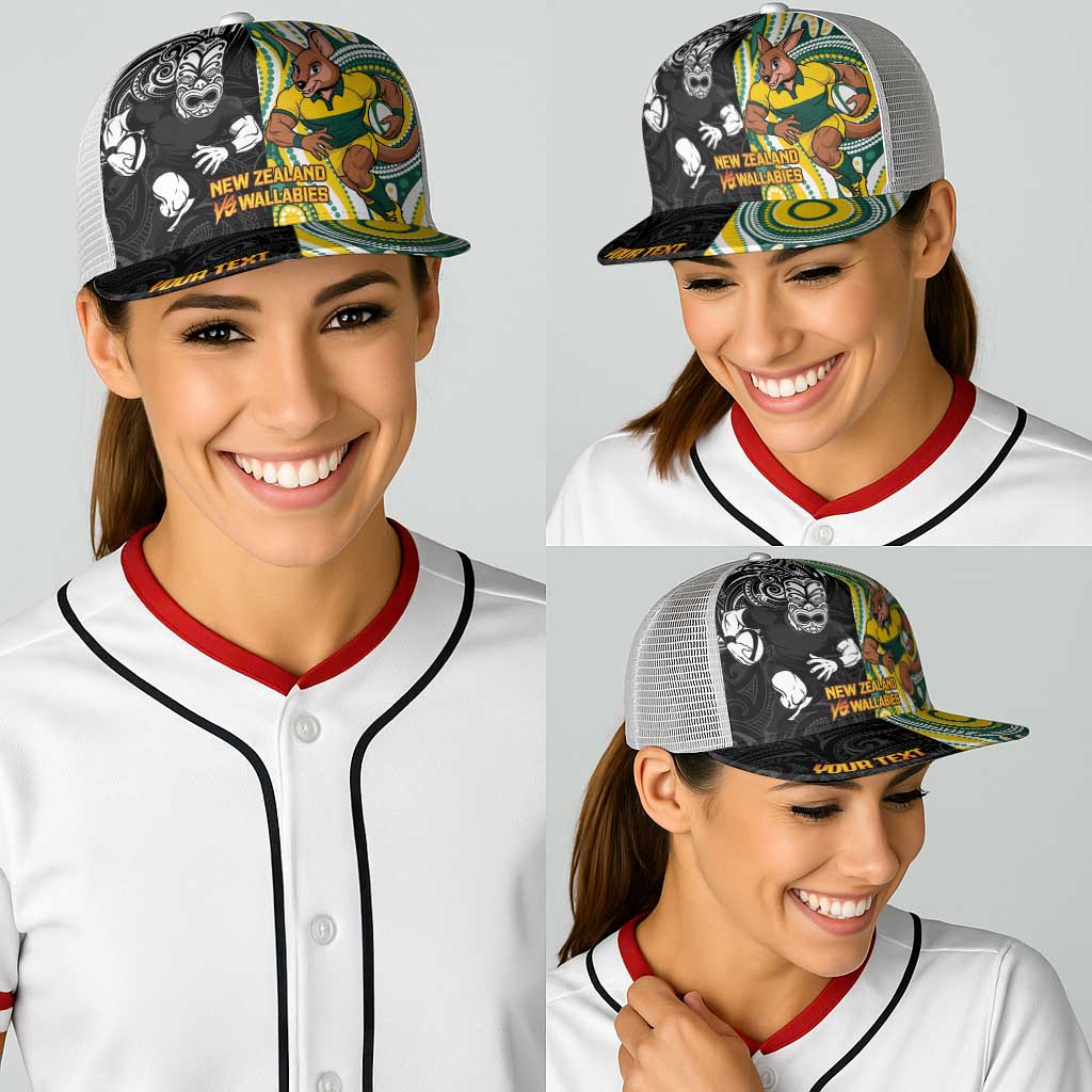 Personalised Australia vs New Zealand Baseball Net Cap Rugby Rivalry Two Nations One Battle