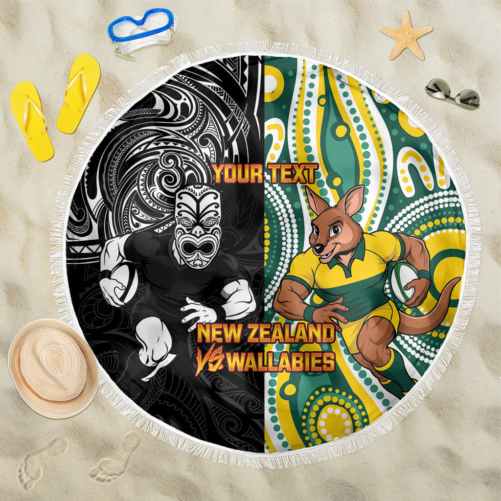 Custom Australia vs New Zealand Beach Blanket Rugby Rivalry Two Nations One Battle