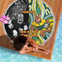 Custom Australia vs New Zealand Beach Blanket Rugby Rivalry Two Nations One Battle