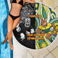 Custom Australia vs New Zealand Beach Blanket Rugby Rivalry Two Nations One Battle