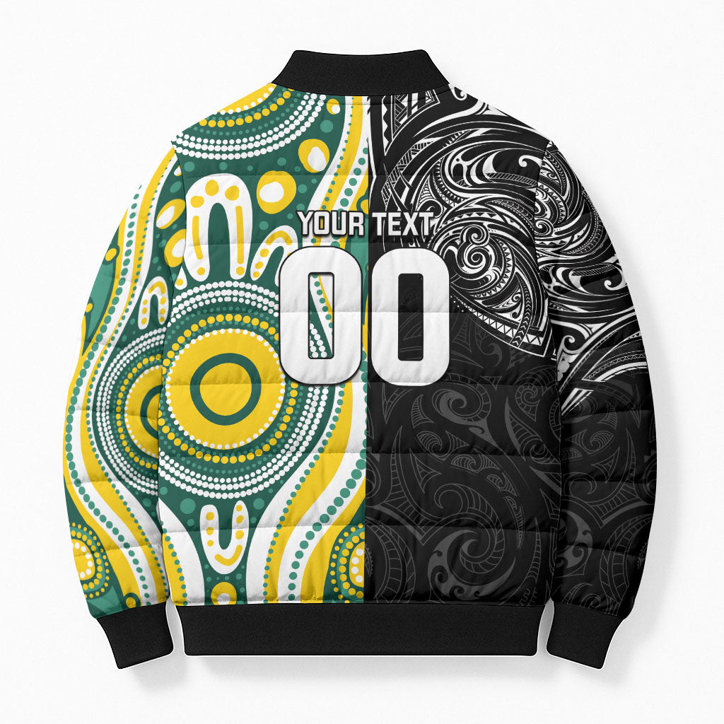Custom Australia vs New Zealand Bomber Puffer Jacket Rugby Rivalry Two Nations One Battle