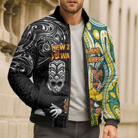 Custom Australia vs New Zealand Bomber Puffer Jacket Rugby Rivalry Two Nations One Battle