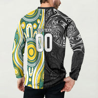 Custom Australia vs New Zealand Button Sweatshirt Rugby Rivalry Two Nations One Battle