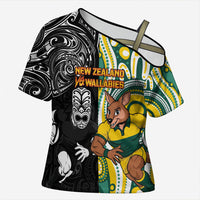 Custom Australia vs New Zealand Cross Shoulder Shirt Rugby Rivalry Two Nations One Battle