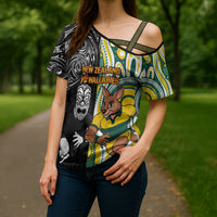 Custom Australia vs New Zealand Cross Shoulder Shirt Rugby Rivalry Two Nations One Battle